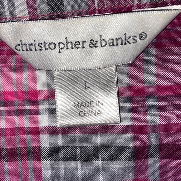 Christopher and Banks lightweight zipper jacket plaid size large - Picture 4 of 13